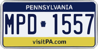 PA license plate MPD1557