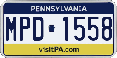 PA license plate MPD1558