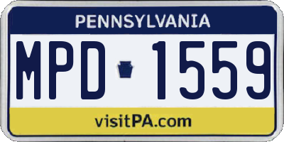 PA license plate MPD1559