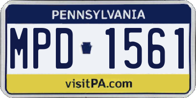 PA license plate MPD1561