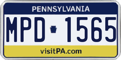 PA license plate MPD1565
