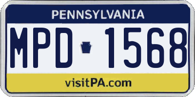 PA license plate MPD1568