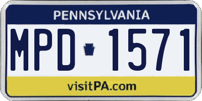 PA license plate MPD1571