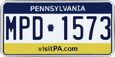 PA license plate MPD1573