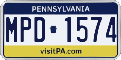 PA license plate MPD1574