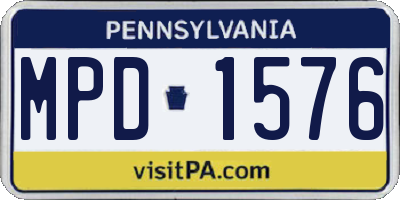 PA license plate MPD1576