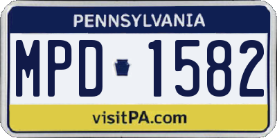 PA license plate MPD1582