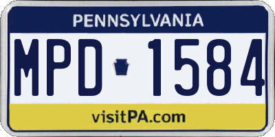 PA license plate MPD1584