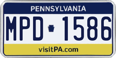 PA license plate MPD1586