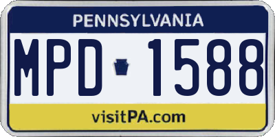 PA license plate MPD1588