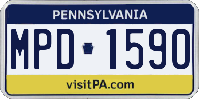 PA license plate MPD1590