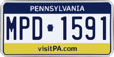 PA license plate MPD1591