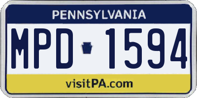 PA license plate MPD1594