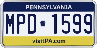 PA license plate MPD1599