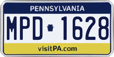 PA license plate MPD1628