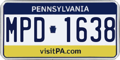 PA license plate MPD1638