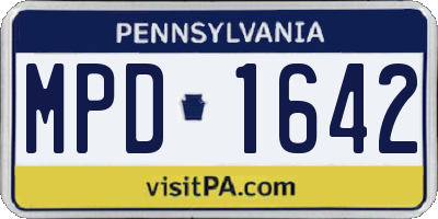 PA license plate MPD1642