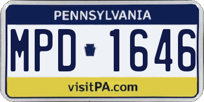 PA license plate MPD1646