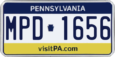 PA license plate MPD1656