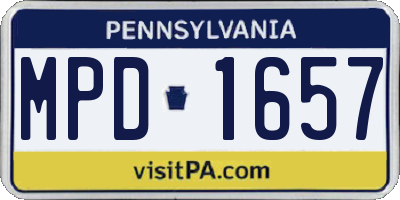 PA license plate MPD1657