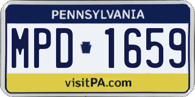 PA license plate MPD1659