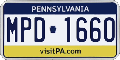 PA license plate MPD1660