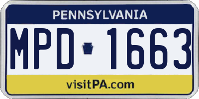 PA license plate MPD1663
