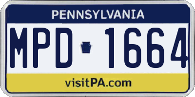 PA license plate MPD1664