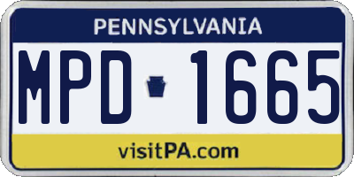 PA license plate MPD1665