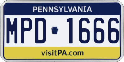 PA license plate MPD1666