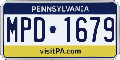 PA license plate MPD1679