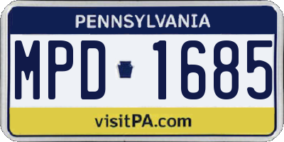 PA license plate MPD1685