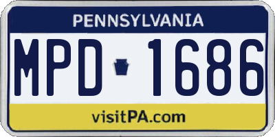 PA license plate MPD1686