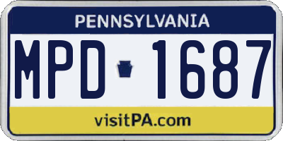 PA license plate MPD1687