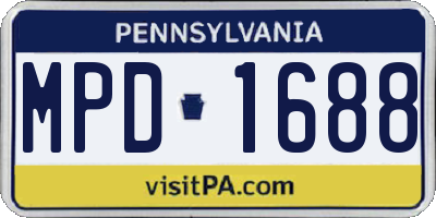 PA license plate MPD1688