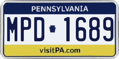 PA license plate MPD1689