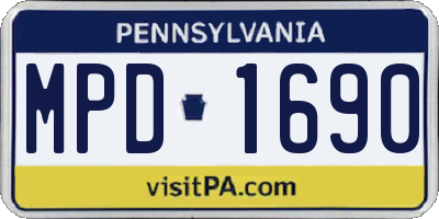 PA license plate MPD1690