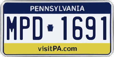 PA license plate MPD1691
