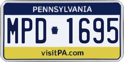 PA license plate MPD1695