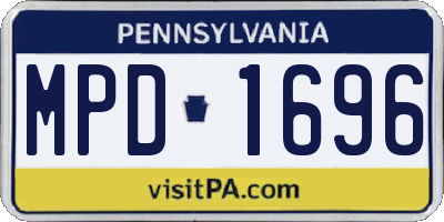 PA license plate MPD1696