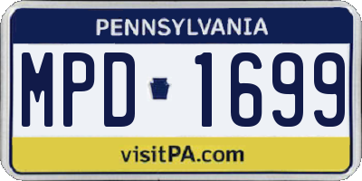 PA license plate MPD1699