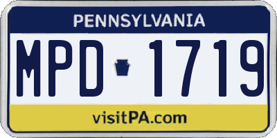 PA license plate MPD1719