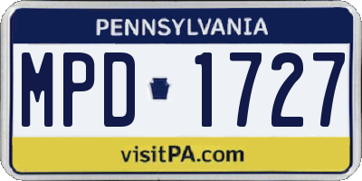 PA license plate MPD1727
