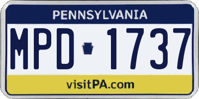 PA license plate MPD1737