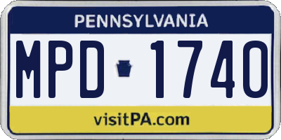 PA license plate MPD1740