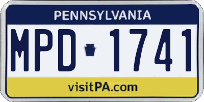PA license plate MPD1741
