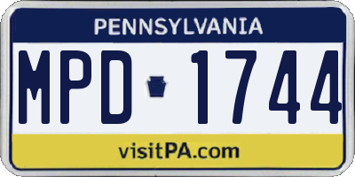 PA license plate MPD1744