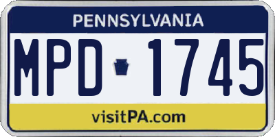 PA license plate MPD1745