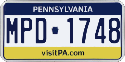 PA license plate MPD1748