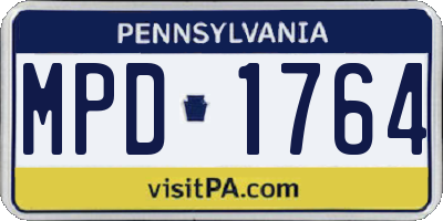 PA license plate MPD1764